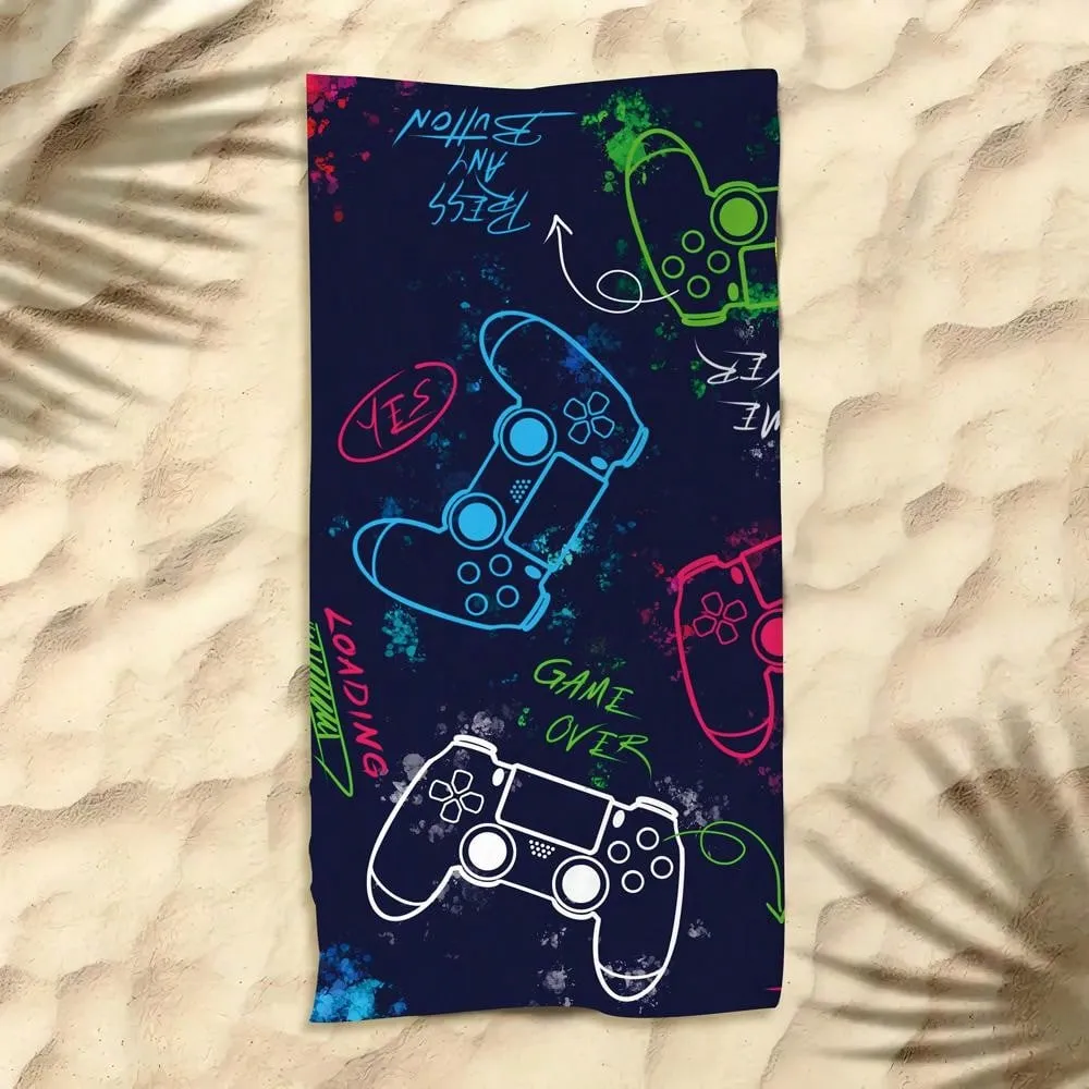 1pc, 29*59 Inch, Game On: Ultra-Light, Quick-Drying Microfiber Towel - Fashionable Design For Gamers, Perfect For Pool, Camping And Travel Beach Towel