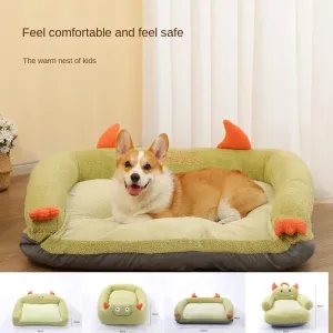 Autumn and Winter New Little Monster Sofa Kennel - Thickened Indoor Warm Cat Nest Mat, Suitable for Small, Medium, Large Dogs, Pet Accessories