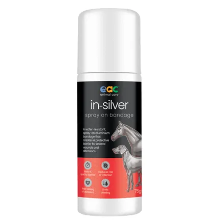 EAC In-Silver Spray On Bandage For Horses, Cattle, Dogs & Other Pets & Animals