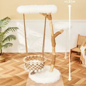 Handmade Solid Wood Large Cat Tree Cradle Cat Nest Cat Tree