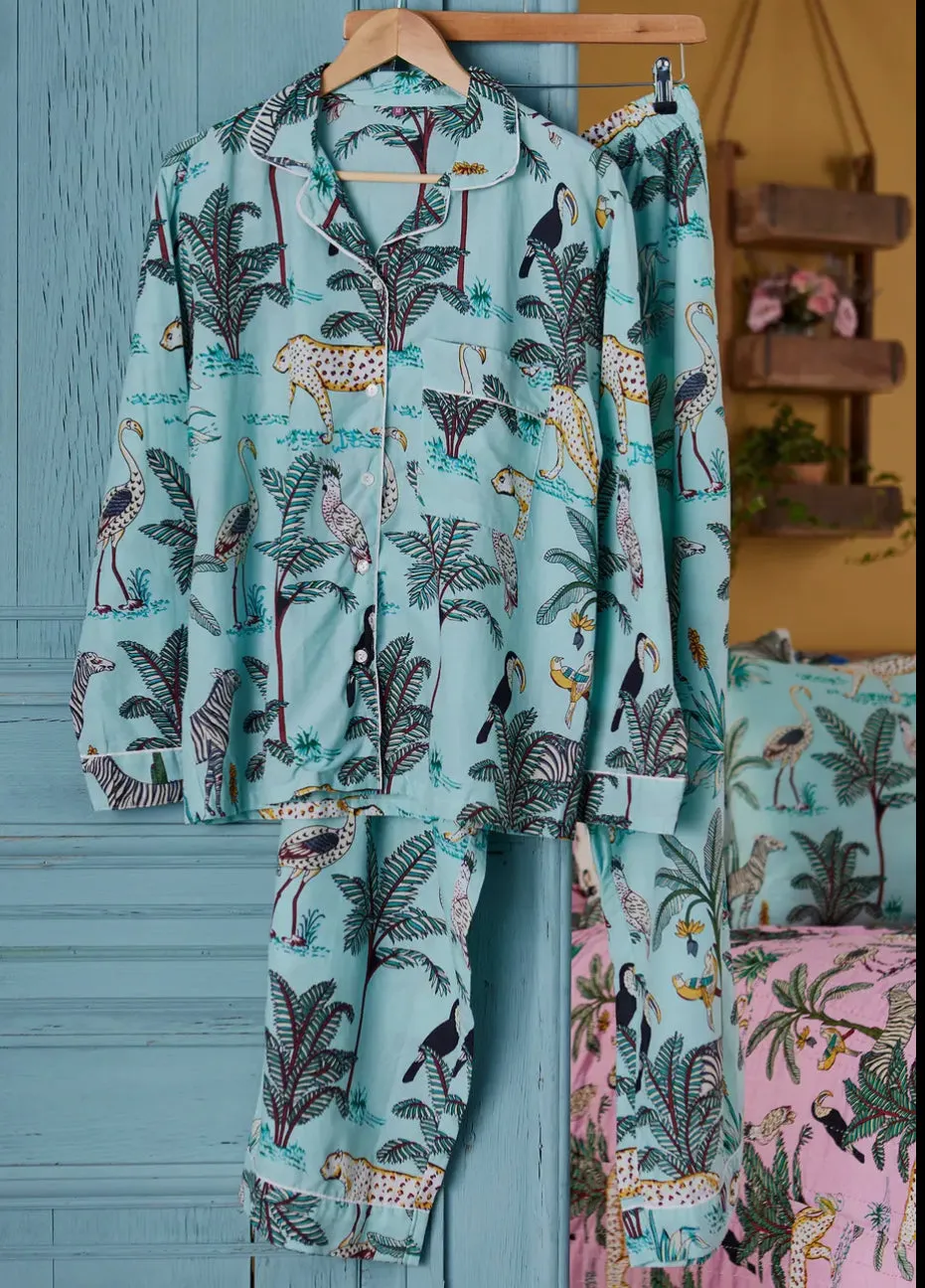 Jungle Print Cotton Pajamas