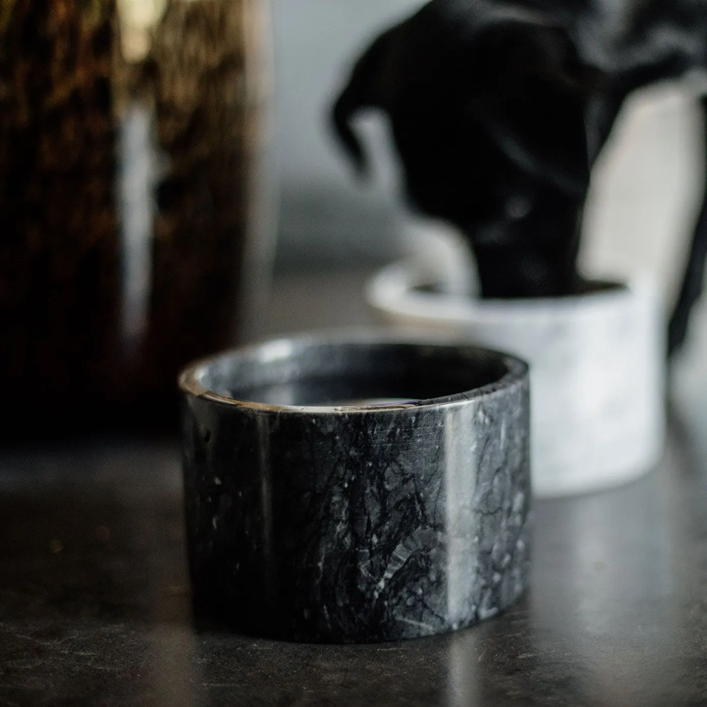 Kentucky Dogwear Small Marble Dog Bowl - Black