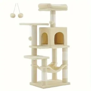 Multi-Level Cat Tree With Hammock For Kittens And Cats