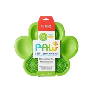 Pet Dream House PAW 2-in-1 Slow Feeder Dish & Lick Pad Green