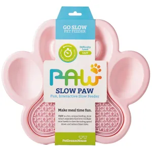 PetDreamHouse PAW 2-In-1 Interactive Slow Feeder For Cats & Dogs (Baby Pink Paw)
