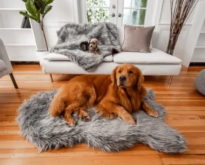 PupRug™ Orthopedic Bed   Matching Waterproof Blanket Bundle - Charcoal Grey
