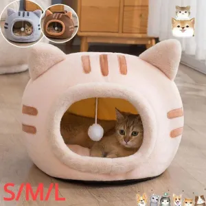 Soft Cat Bed - Plush Nest - Indoor Warm Basket Sofa - Dog Donut Sleeping Kennel House - Winter Supplies