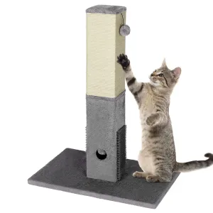 Tangkula 31 Inches Tall Cat Scratching Post, Claw Scratcher w/ Hanging Ball Toy