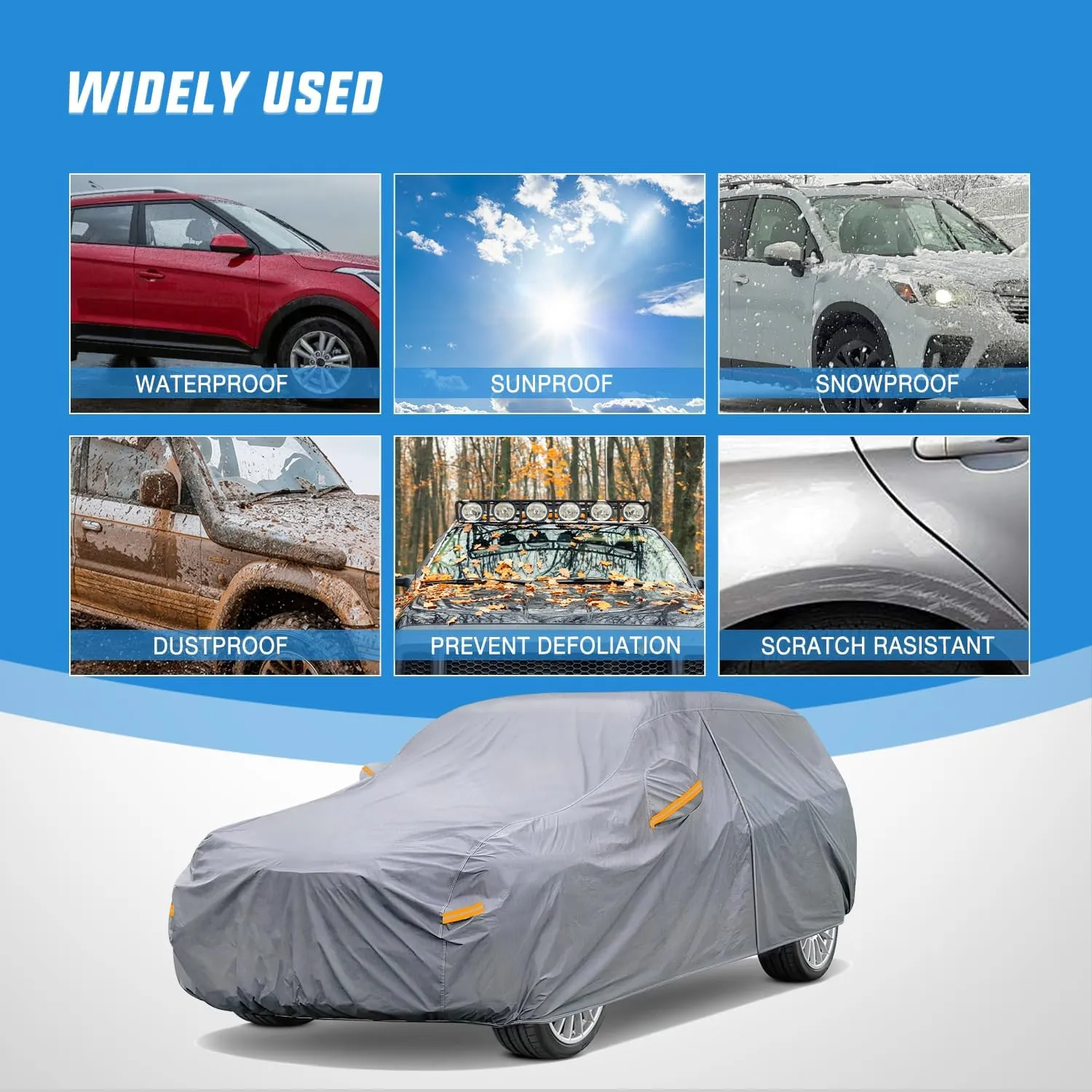 Universal Fit for SUV Jeep-Length (Up to 181in) Car Cover UV Protection