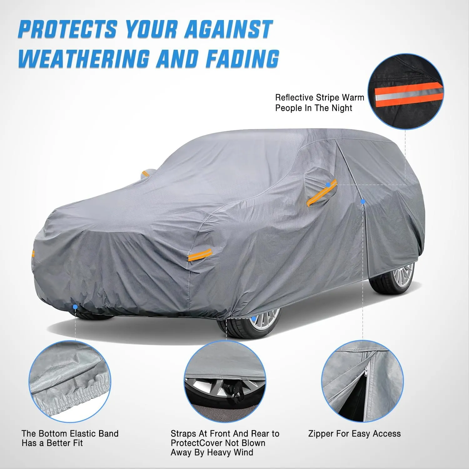 Universal Fit for SUV Jeep-Length (Up to 181in) Car Cover UV Protection