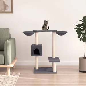 vidaXL Cat Tree with Scratching Posts Dark Grey 82 cm